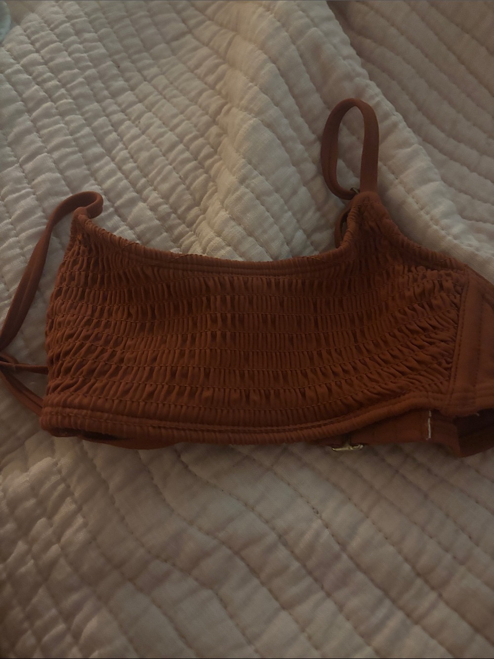 Xhilaration Rust Brown Smocked Swim Cami